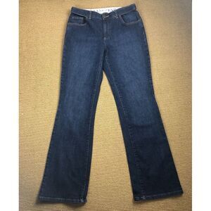 LANDS‎ END Women's Jeans Original Fit Modern Waist Boot Leg Blue Denim Size 4